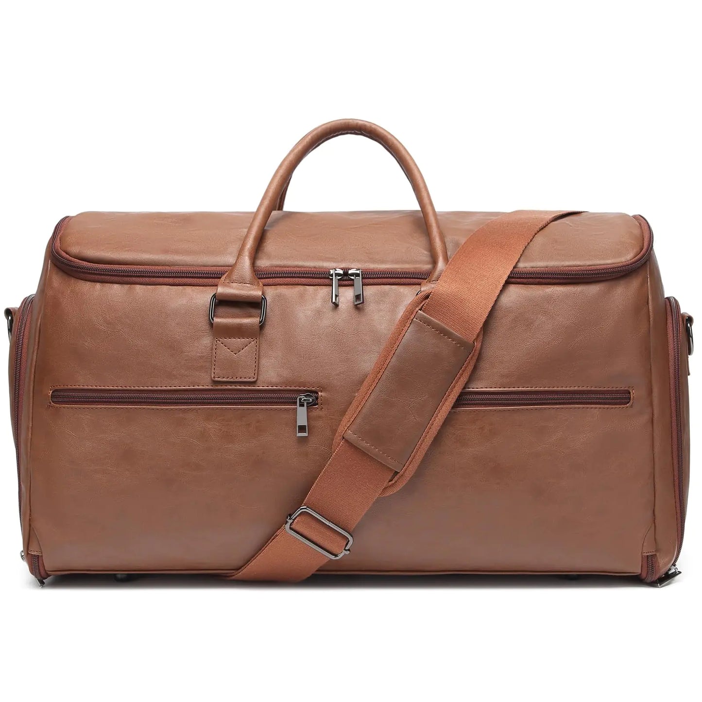Garment Bag with Shoe Pouch Carry On Convertible Travel Duffel Bag for Men Women 2 in 1 Hanging Suitcase Suit Business Travel Bag Brown