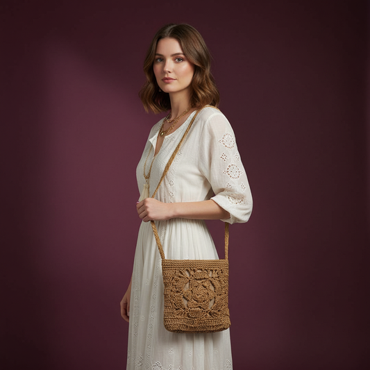 The Palma Woven Shoulder Crossbody Beach Bag