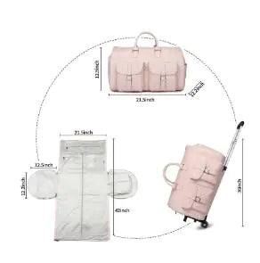 New Design Duffel Bag with Shoe Pouch and Wheels